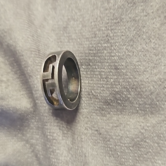 Gucci GG Sterling Silver Gunmetal Gray Band Small Ring SZ. 4 - Picture 3 of 8